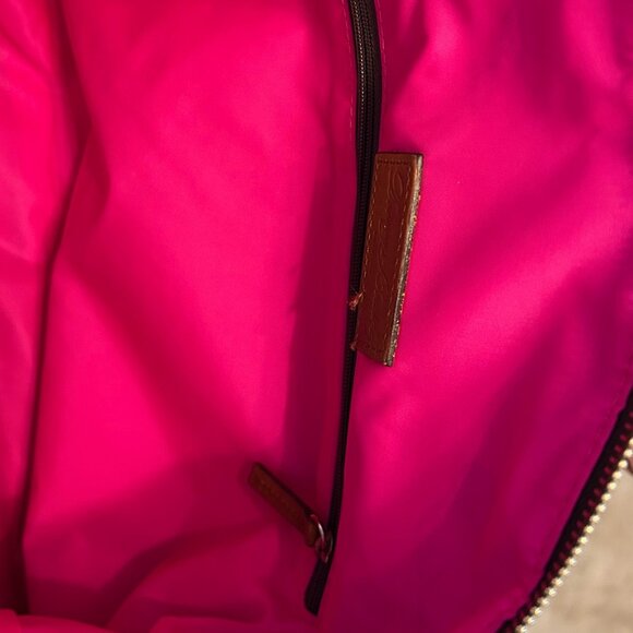 Dooney & Bourke Florentine Vachetta Nylon leather Trim Handbag Satchel Navy - Picture 14 of 15